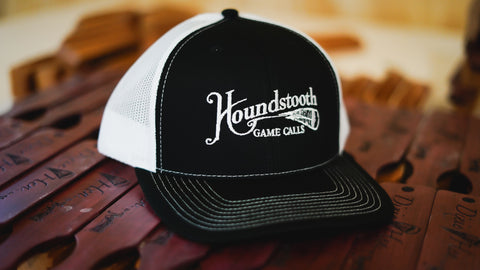 Houndstooth Black Trucker & White Mesh Back